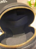 CC MINI 12 ROUND CHAIN BAG IN BLACK CALFSKIN GOLD HARDWARE - Image 8