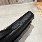 KELLY CUT 31 IN BLACK SHINY  CROCO-EMBOSSED WITH SILVER HARDWARE - Image 6