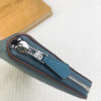 HM SILK'IN HOLED CLASSIC WALLET 20 CERULEAN GRAINED - Image 5