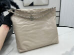 CC LARGE 42 HANDBAG IN BEIGE CREAM CALFSKIN SILVER HARDWARE - Image 4