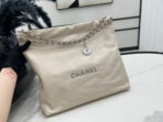 CC LARGE 42 HANDBAG IN BEIGE CREAM CALFSKIN SILVER HARDWARE - Image 3
