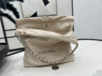 CC MEDIUM 37 HANDBAG IN BEIGE CREAM CALFSKIN SILVER HARDWARE - Image 3