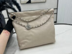 CC MEDIUM 37 HANDBAG IN BEIGE CREAM CALFSKIN SILVER HARDWARE - Image 4