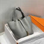 HERM Picotin lock 22 grey  GHW