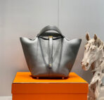 HERM Picotin lock 22 grey  GHW - Image 2