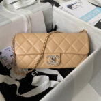 CC 26 CLUTCH WITH CHAIN BAG IN DARK BEIGE CALFSKIN - Image 2