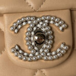 CC 26 CLUTCH WITH CHAIN BAG IN DARK BEIGE CALFSKIN - Image 6