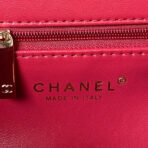 CC 26 CLUTCH WITH CHAIN BAG IN CHERRY RED CALFSKIN - Image 5