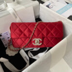 CC 26 CLUTCH WITH CHAIN BAG IN CHERRY RED CALFSKIN - Image 2