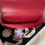 CC 26 CLUTCH WITH CHAIN BAG IN CHERRY RED CALFSKIN - Image 6