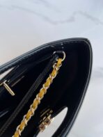 CC MINI 23 SHOPPING BAG IN GLOSSY BLACK MIX MUSTARD YELLOW CALFSKIN - Image 7