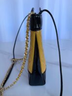 CC MINI 23 SHOPPING BAG IN GLOSSY BLACK MIX MUSTARD YELLOW CALFSKIN - Image 8