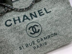 CC DEAUVILLE LARGE 38 TOTE BAG IN LIGHT GREEN CANVAS - Image 5