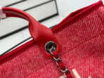 CC DEAUVILLE LARGE 38 TOTE BAG IN CHERRY RED CANVAS WITH WHITE LOGO - Image 6