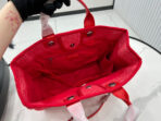 CC DEAUVILLE LARGE 38 TOTE BAG IN CHERRY RED CANVAS WITH WHITE LOGO - Image 8