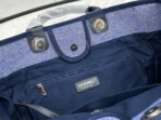 CC DEAUVILLE LARGE 38 TOTE BAG IN VIOLET PURPLE CANVAS WITH WHITE LOGO - Image 7