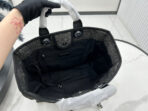 CC DEAUVILLE LARGE 38 TOTE BAG IN BLACK CANVAS WITH WHITE LOGO - Image 8