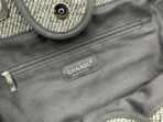 CC DEAUVILLE LARGE 38 TOTE BAG IN BLACK CANVAS WITH WHITE LOGO - Image 6