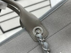 CC DEAUVILLE LARGE 38 TOTE BAG IN GREY CANVAS WITH WHITE LOGO - Image 8