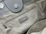 CC DEAUVILLE LARGE 38 TOTE BAG IN GREY CANVAS WITH WHITE LOGO - Image 6