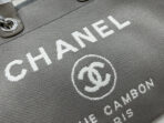 CC DEAUVILLE LARGE 38 TOTE BAG IN GREY CANVAS WITH WHITE LOGO - Image 5