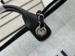 CC DEAUVILLE LARGE 38 TOTE BAG IN LIGHT GREY CANVAS WITH BLACK LOGO - Image 7