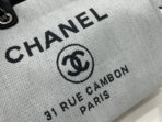 CC DEAUVILLE LARGE 38 TOTE BAG IN LIGHT GREY CANVAS WITH BLACK LOGO - Image 5