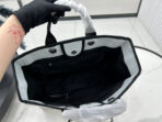 CC DEAUVILLE LARGE 38 TOTE BAG IN LIGHT GREY CANVAS WITH BLACK LOGO - Image 8