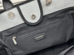 CC DEAUVILLE LARGE 38 TOTE BAG IN LIGHT GREY CANVAS WITH BLACK LOGO - Image 6