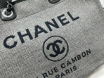 CC DEAUVILLE LARGE 38 TOTE BAG IN GREY CANVAS WITH BLACK LOGO - Image 5