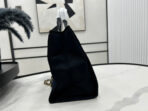 CC DEAUVILLE LARGE 38 TOTE BAG IN BLACK CANVAS WITH GOLD EMBROIDERED LOGO - Image 9
