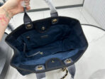 CC DEAUVILLE LARGE 38 TOTE BAG IN BLACK CANVAS WITH GOLD EMBROIDERED LOGO - Image 7