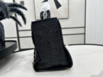 CC DEAUVILLE LARGE 38 TOTE BAG IN BLACK CANVAS WITH WHITE LOGO EMBROIDERED - Image 9