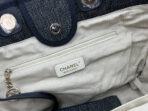 CC DEAUVILLE LARGE 38 TOTE BAG IN BLACK CANVAS WITH WHITE LOGO EMBROIDERED - Image 7