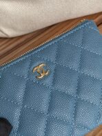 CC CLASSIC SMALL 15 ZIPPED POUCH IN TEAL GREEN GRAINED CALFSKIN - Image 7