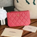 CC CLASSIC SMALL 15 ZIPPED POUCH IN BLUSH RED GRAINED CALFSKIN - Image 2