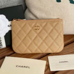 CC CLASSIC SMALL 15 ZIPPED POUCH IN DARK BEIGE GRAINED CALFSKIN - Image 2
