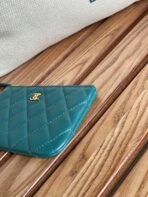 CC CLASSIC SMALL 15 ZIPPED POUCH IN PINE GREEN GRAINED CALFSKIN - Image 6