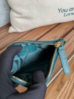 CC CLASSIC SMALL 15 ZIPPED POUCH IN PINE GREEN GRAINED CALFSKIN - Image 9