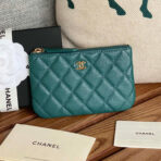 CC CLASSIC SMALL 15 ZIPPED POUCH IN PINE GREEN GRAINED CALFSKIN - Image 2