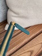 CC CLASSIC SMALL 15 ZIPPED POUCH IN PINE GREEN GRAINED CALFSKIN - Image 8