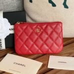 CC CLASSIC SMALL 15 ZIPPED POUCH IN CRIMSON RED GRAINED CALFSKIN - Image 2