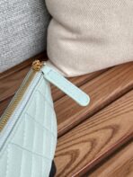 CC CLASSIC SMALL 15 ZIPPED POUCH IN SKY BLUE GRAINED CALFSKIN - Image 8