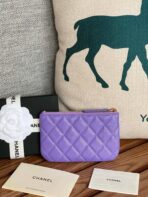 CC CLASSIC SMALL 15 ZIPPED POUCH IN AMETHYST PURPLE GRAINED CALFSKIN - Image 3