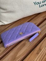 CC CLASSIC SMALL 15 ZIPPED POUCH IN AMETHYST PURPLE GRAINED CALFSKIN - Image 4