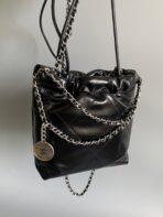 CC HOBO MINI 20CM BLACK LAMBSKIN SHW - Image 3