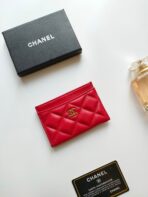 CC CARD HOLDER 11.2 RED CALFSKIN GOLD ICON - Image 3