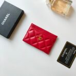 CC CARD HOLDER 11.2 RED CALFSKIN GOLD ICON - Image 2