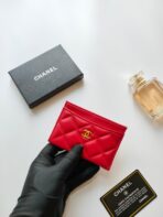 CC CARD HOLDER 11.2 RED CALFSKIN GOLD ICON - Image 4