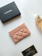 CC CARD HOLDER 11.2 PALE PINK CALFSKIN GOLD ICON - Image 6